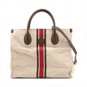 Gucci Sherry Line Foldable Canvas Tote Bag Shoulder